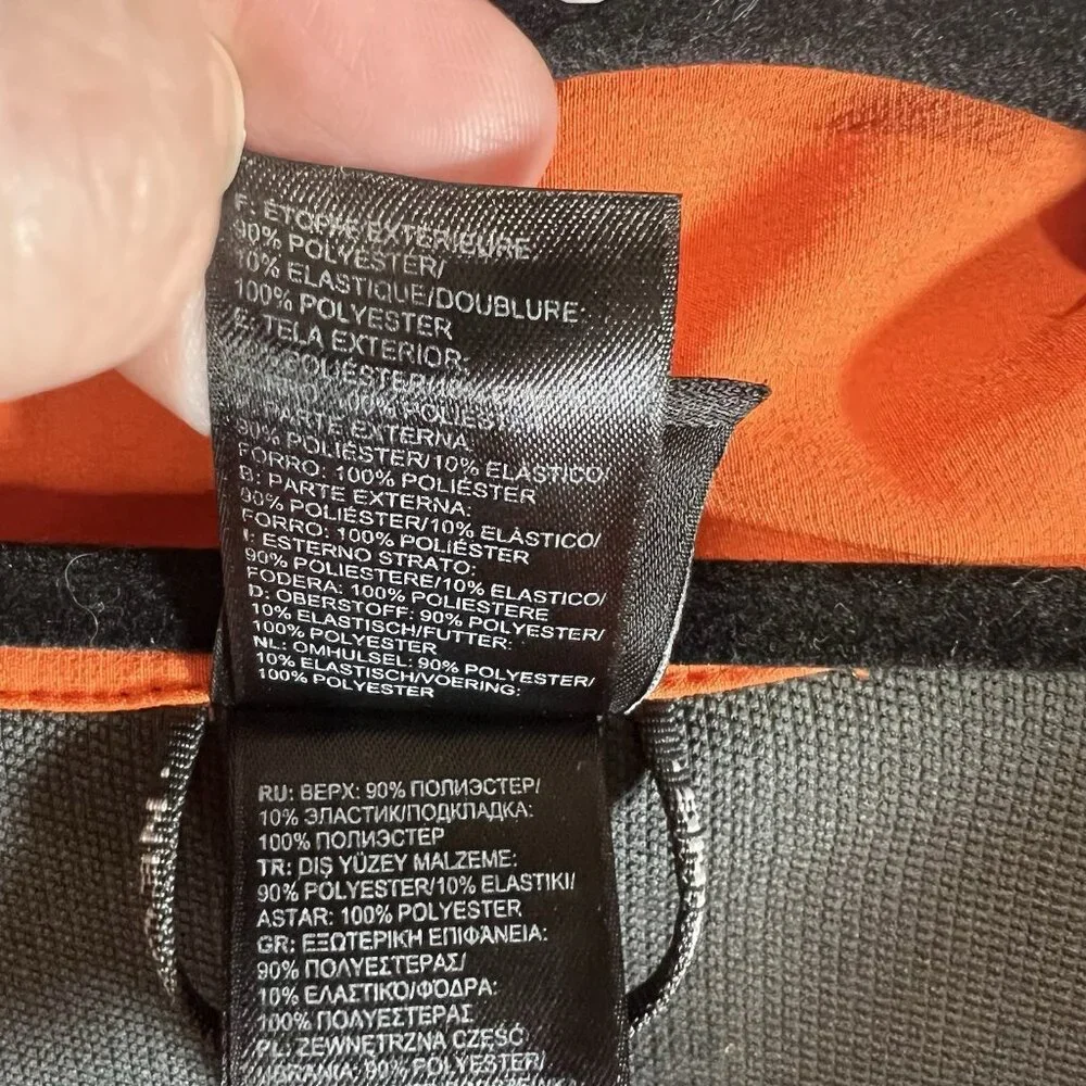 The North Face Softshell Full Zip Jacket Size medium Orange Dark Grey Outdoor